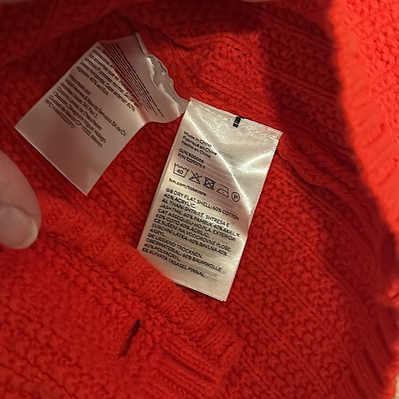 H&M textured SS Cardigan, Red, US sz L, women’s - Picture 5 of 5